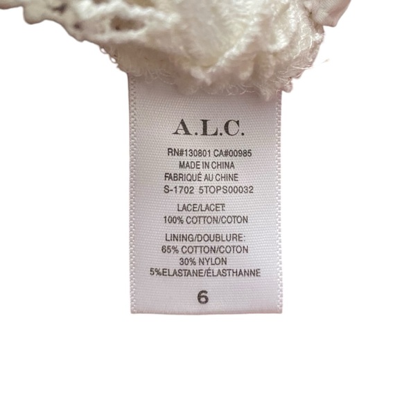 ALC Virginia Lace Cropped V-Neck White Top Size US 6 - Picture 11 of 11